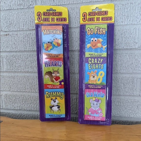 Lot of 6 Educational Kids Card Games Hearts Rummy Old Maid Crazy Eights Go Fish - Picture 1 of 9
